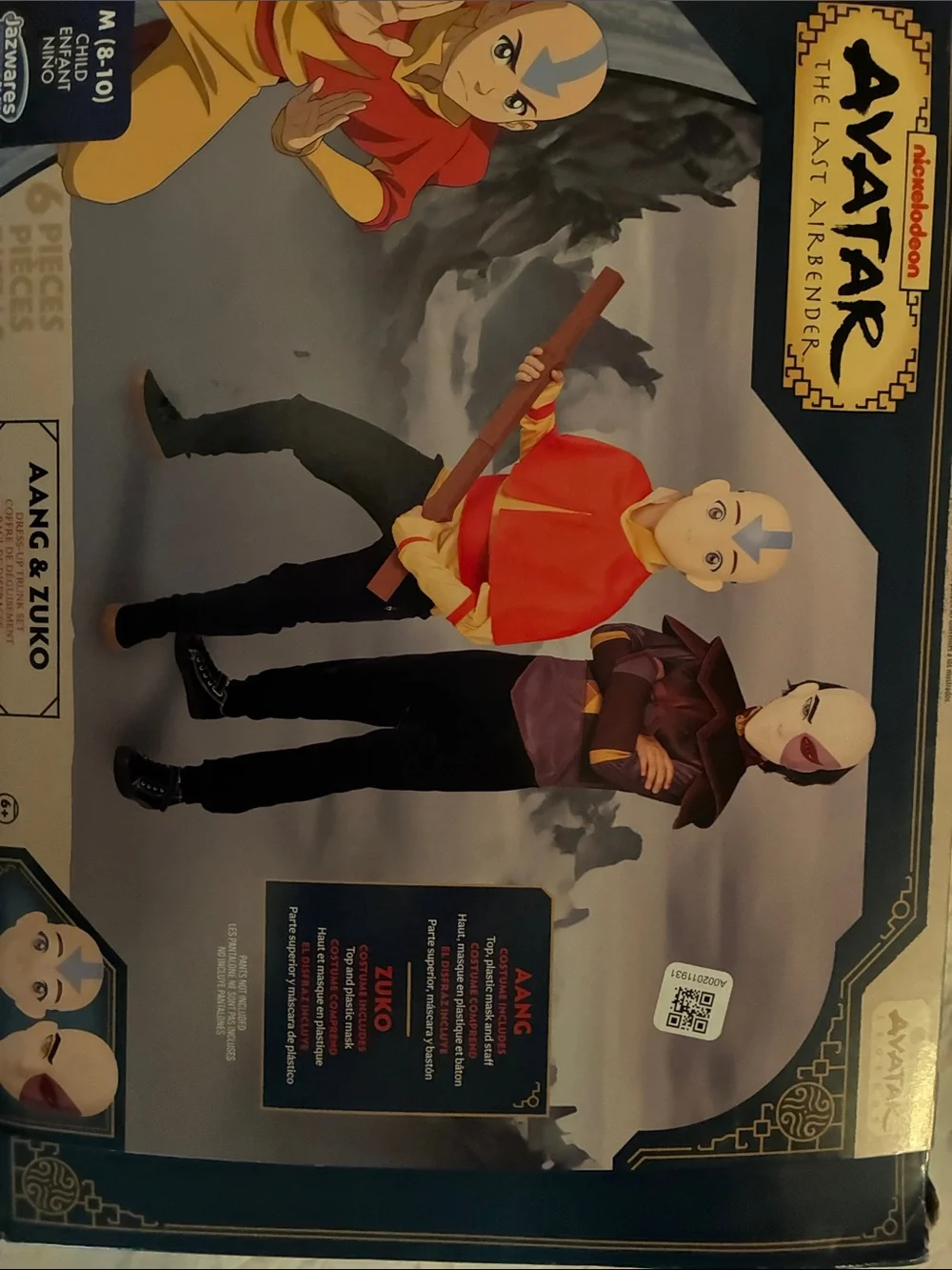 Nickelodeon Avatar Aang & Zuko Figure Set - Red, Yellow, Black